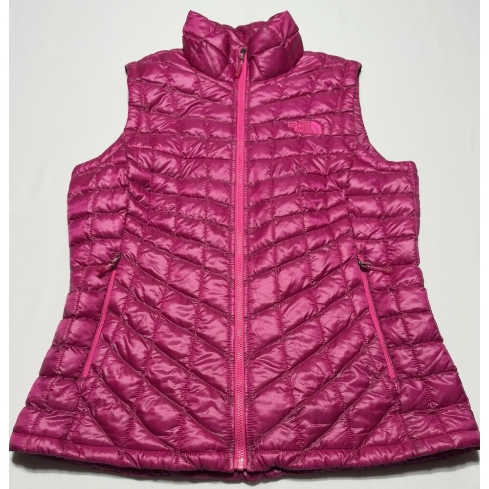 The North Face ThermoBall Vest Womens Small Magenta Pink Quilted Puffer NF00CTL5